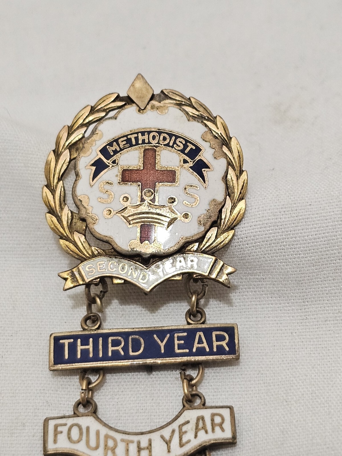 Vintage Methodist Church Sunday School Attendance Pin 6 Year Attendance