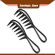 Item of 2 Afro Wide Tooth Comb Hairdressing Styling Tool for Curly Hair Plastic