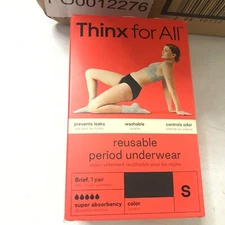 Thinx for All Women's Super Absorbency Brief Period Underwear Size S Panties New