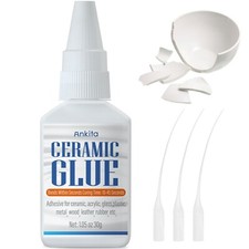Super Ceramic Glue, 30G Best Glue for Ceramic and Porcelain Repair, Waterproof a