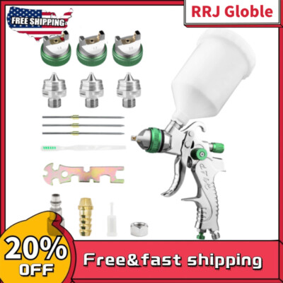 HVLP Air Spray Gun 1.4/1.7/2.0mm Nozzles, 600ml Cup Paint Sprayer for Car Primer
