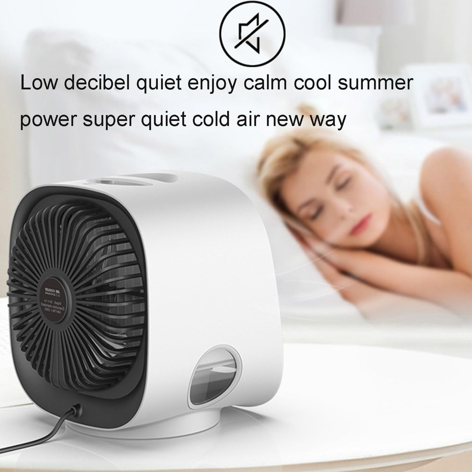 AIRABREEZE - Mini Climatiseur Portable, Ventilateur, Humidificateur Et Diffuseur De Parfum USB, Blanc