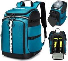 Ski Boot Bag, 65L Ski Boot Travel Backpack for Ski Helmet, Goggles, Blue