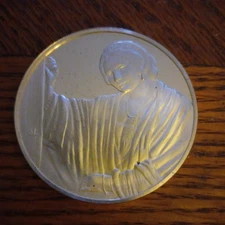 Art Sterling Silver Medal Rembrandt "Hendrickje Stoffels 1657 "