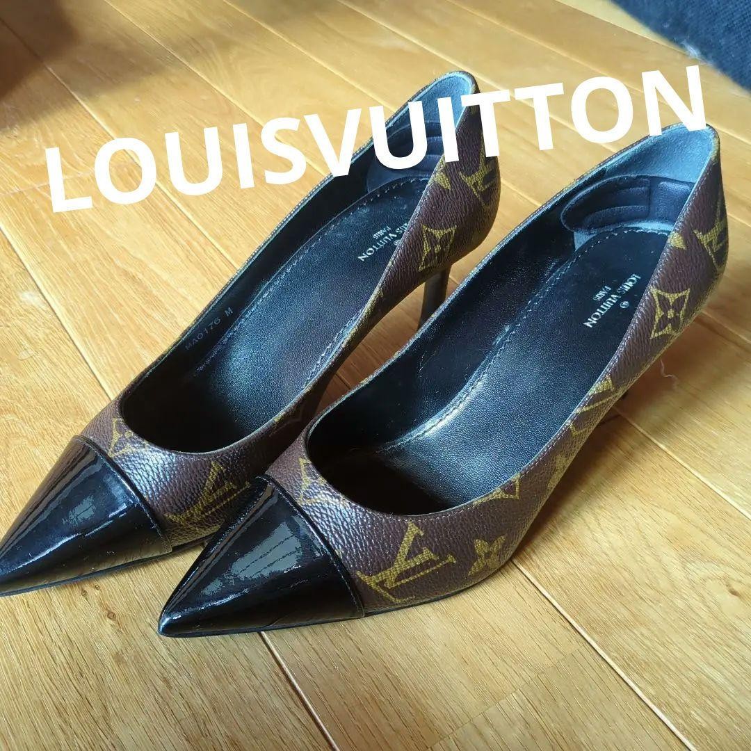 LOUIS VUITTON Pumps Heel Monogram Leather Brown EU36.5/US6.5 120398c thumbnail 16