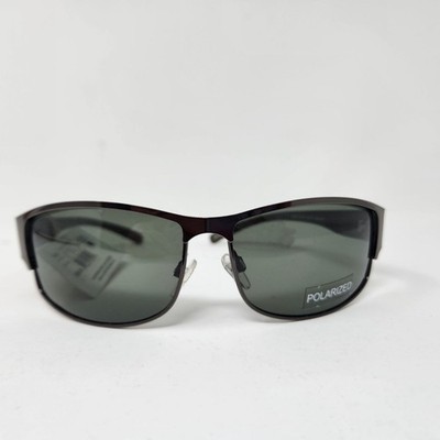 Dockers Gunmetal Medium Rectangle Polarized Sunglasses With Plastic Temple Men