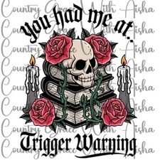 Sublimation Print Skull Trigger Warning Ready To Press Paper Ink Heat Transfer