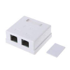 2Port UTP RJ45 Cat6 Surface Junction Box Connector for Cat 6 Cat6e 8P8C