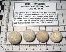 Napoleonischer Krieg Schlacht von Waterloo Musketenkugel Brown Bess 18. Juni 1815 1 pro Gebot
