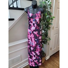 Vila Slip Dress Women's Size Small Purple Pink Abstract Sweetheart Casual Party
