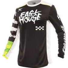 Fasthouse Grindhouse Jester Youth Motocross Jersey | Black/White/Yellow