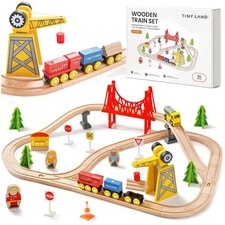 Durable Wood Train Set Compatible with Major Tracks