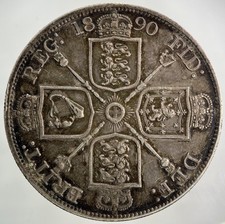 1890 Victoria Double-Florin Silver Coin | Very High Grade