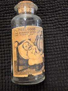 Lash's Bitters Clear Glass Bottle with Cork Stopper Authentic Reproduction