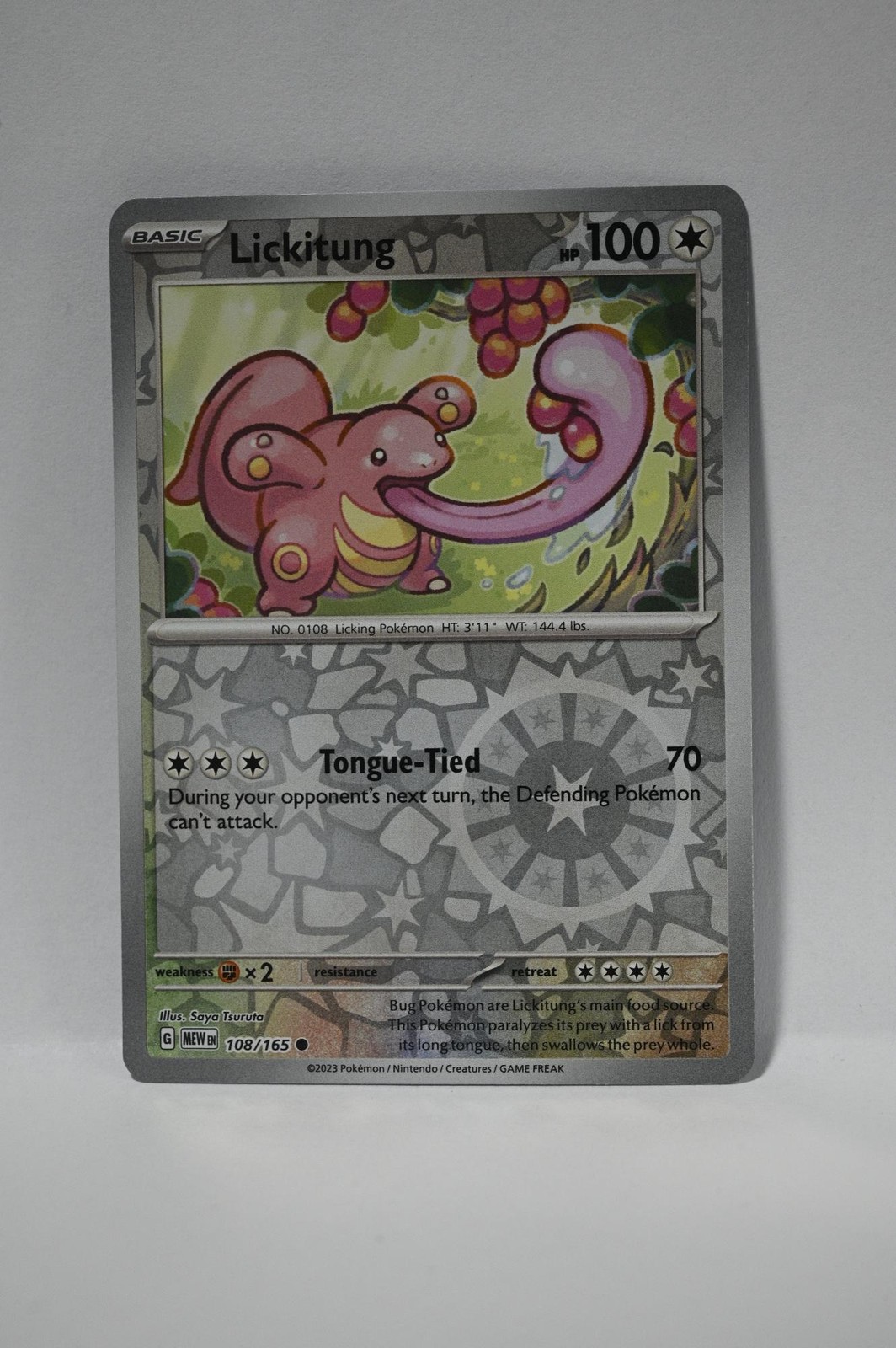 Lickitung 108/165 Common 151 Pokemon Reverse Holo NM