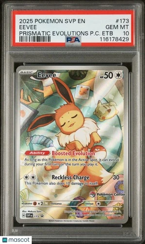 2025 Pokemon SV Black Star Promo Eevee #173 Prismatic Evolutions PC ETB PSA 10