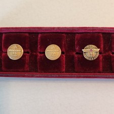 Vtg 10K Gold Filled GF Boeing Aircraft 10 Yr W Ruby + 15 & 20 Year Employee Pins