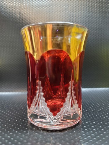 Co-operative Glass Co Tumbler #376 OMN - AKA Gotic Arch with Ruby Stain & Gild - Picture 2 of 6
