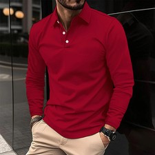 Summer Men's Solid Color Polo Shirt Short Sleeve Turn-Down Collar Zipper Tshirts