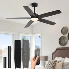 Modern 52 Inch Ceiling Fans with Lights and Remote for Bedroom Living Room Ki...