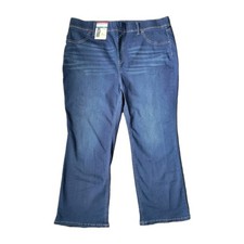 Terra  Sky Womens 2X 20W-22W Bootcut Jeans Dark Wash Pull On High Rise New