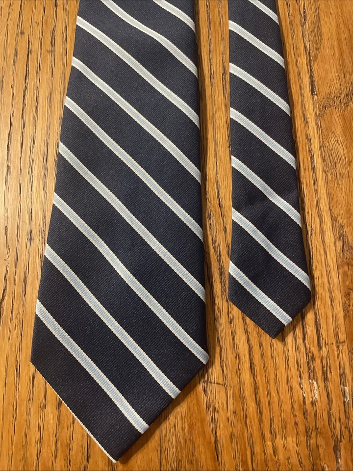 Corbata ancha a rayas regimiento John Blair vintage años 70 nueva sin etiquetas poliéster mod Foto 4 de 4