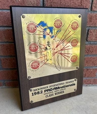 Original 1982 Pro-AM Nationals Rockingham Dragway Class Winner Plaque - IHRA NC