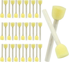 40 PCS Round Sponge Brush Paint Set 20mm Foam Wood Handle Crafts 0.8 Inch