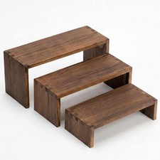 3-Tier Wood Display Risers Versatile Food Display Risers for Party, Desktop...