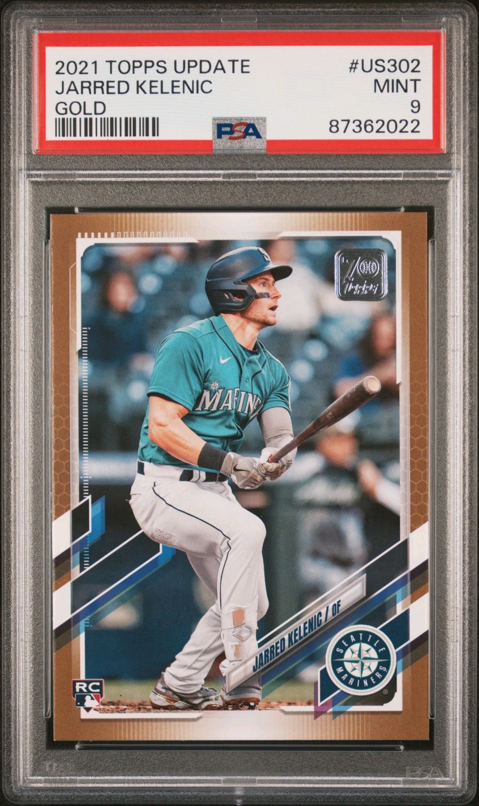 Jarred Kelenic 2021 Topps Update US302 Gold /2021 RC Rookie Mariners PSA 9 Mint