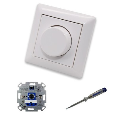 REV Ritter LED Dimmer + Jung  A1740WW Einfachrahmen AS500 alpinweiß