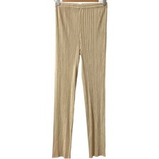PLEATS PLEASE ISSEY MIYAKE Straight Easy Pants, Size 4, Beige Women USED