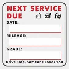 140 PCS Oil Change Stickers Static Cling, 2x2 Inches Oil Change Reminder Sticker
