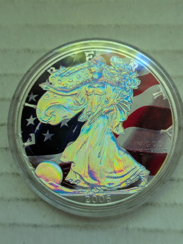 2006 American Silver Eagle ASE 99.9% Silver Colorized Hologram 1oz ASW