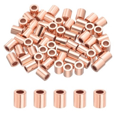 7/64'' (2.8mm) Wire Rope Stop Sleeve, 60 Pcs Copper Crimping Loops Sleeve