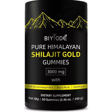 Shilajit Gummies, Pure Himalayan Shilajit Gummies Gold 100 Natural 60 Gummies