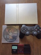 **WORKING** Region Free PS2 Slim Silver w Wireless Controller, 8MB Memory Card