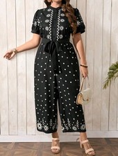 Tuta intera da donna da sera nera casuale elegante curvy taglia forte comoda