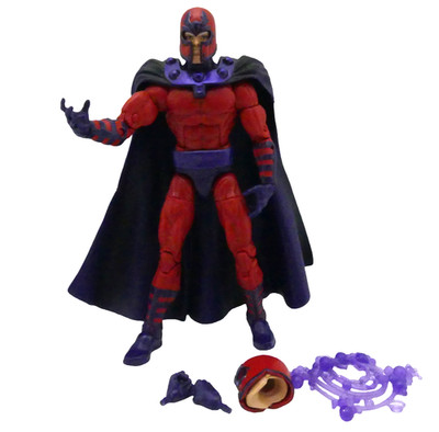 Marvel Legends Magneto Action Figure Red Purple Cape w/ Extra Head Accessories