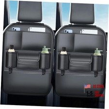 Backseat Car Organizer Leather Back of Seat Car Organizers for Drivers with 2