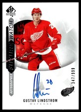 2020-21 SP AUTHENTIC FUTURE WATCH ROOKIE AUTO GUSTAV LINDSTROM 347/999 DETROIT