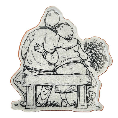HAPPY OLD COUPLE Penny Black Cling Rubber Stamp Husband Wife Love Together bb151