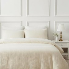 Duvet Cover Set White - 100 Cotton Gauze Duvet Cover Queen Italian Cream