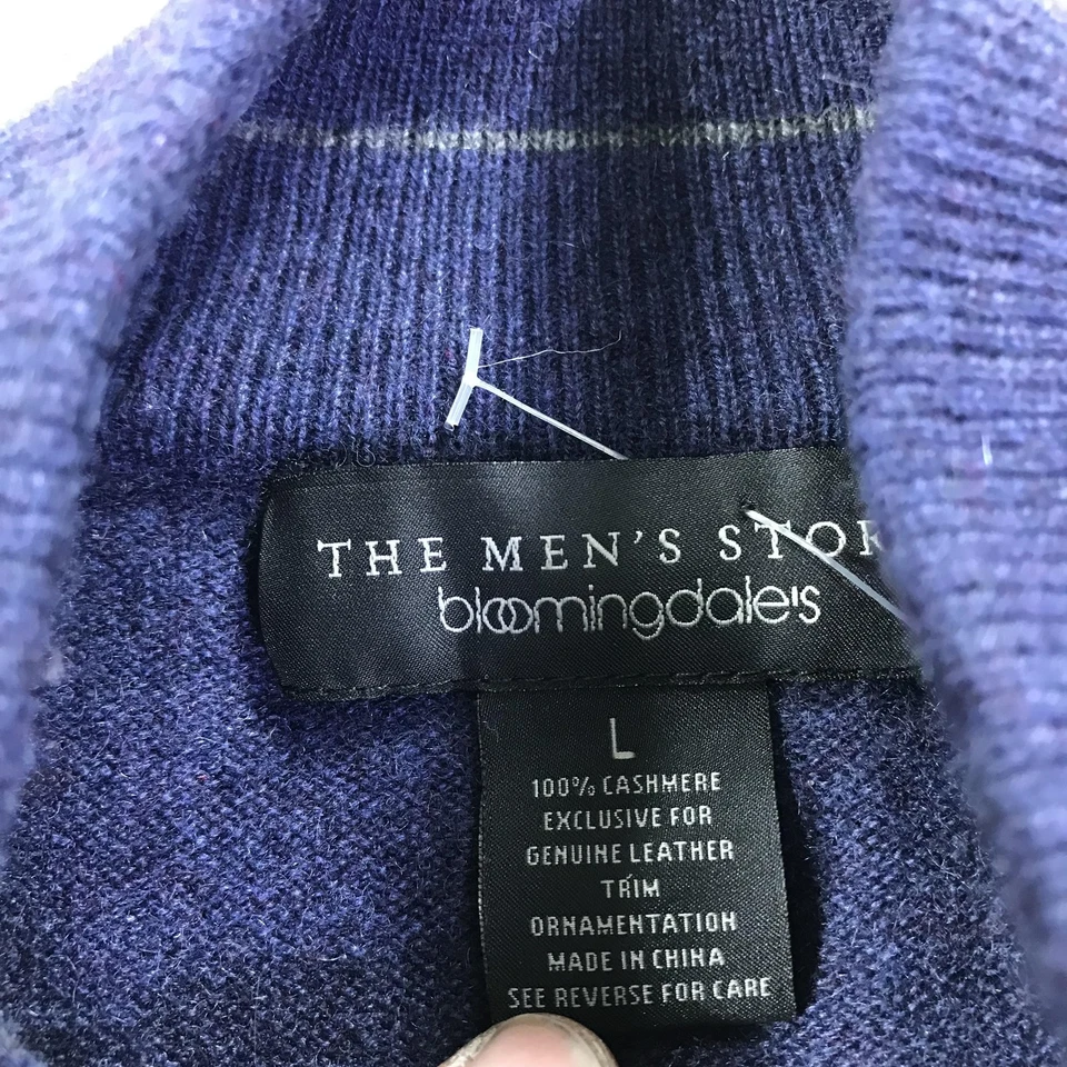 Bloomingdales Sweater Mens Large Cashmere Half Zip Pullover - Image 4 of 4