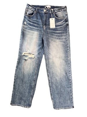 Risen Super High-Rise Straight Stretch Jeans RDP5099 Sz  14 15 / 32 Cigarette