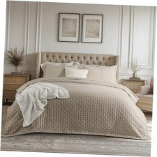 Quilts Queen Size - Ultra Soft Queen Quilt Queen / Full 07 - Taupe - Clover