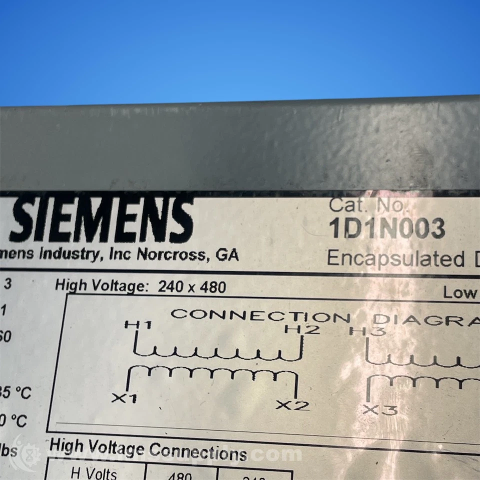 Transformador tipo seco encapsulado Siemens 1D1N003 FNIP - Imagem 2 de 4