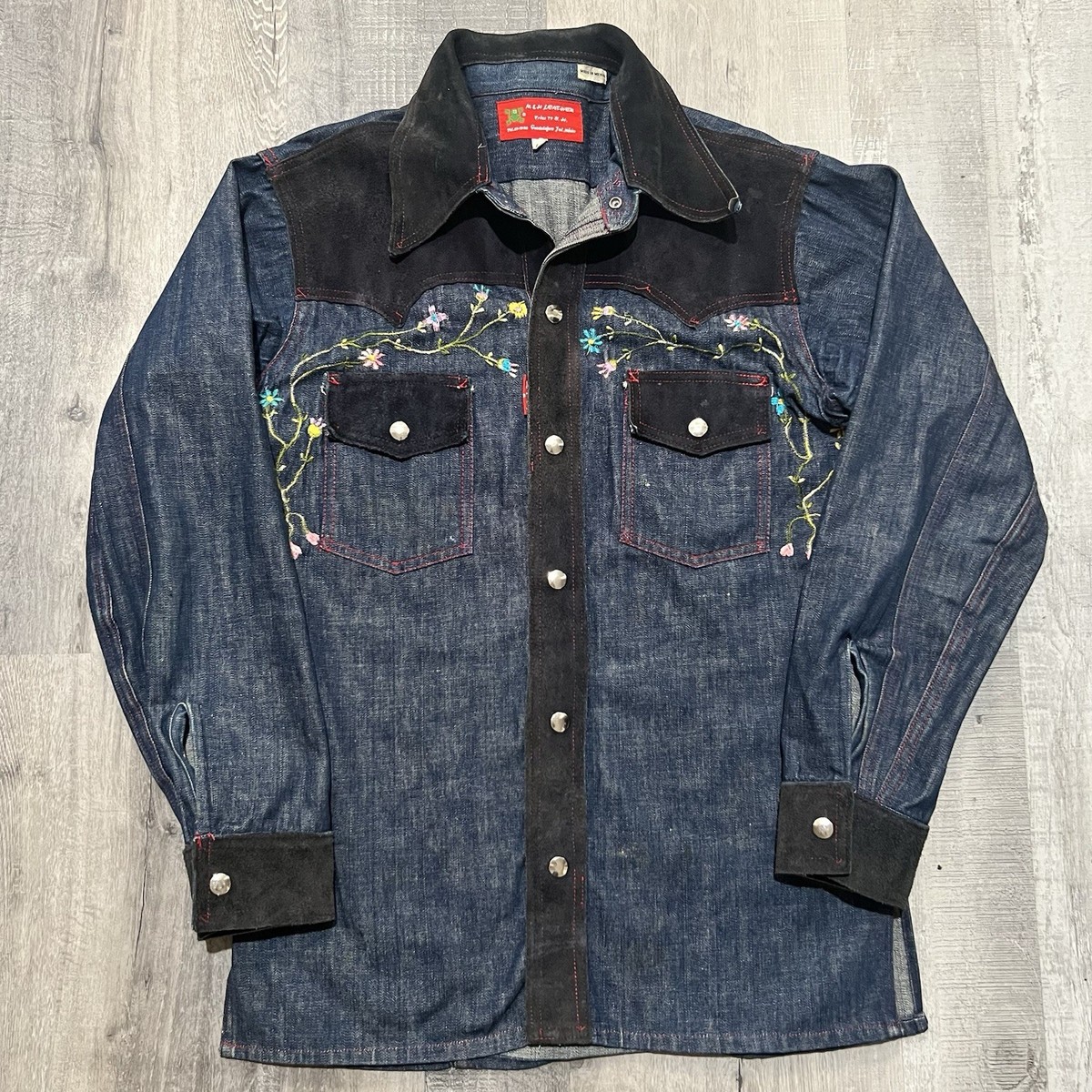ジャケット・アウター 80s vintage flower denim jeans jacket Vintage Denim Jacket Blazer Floral Embroidered 80s Woman's