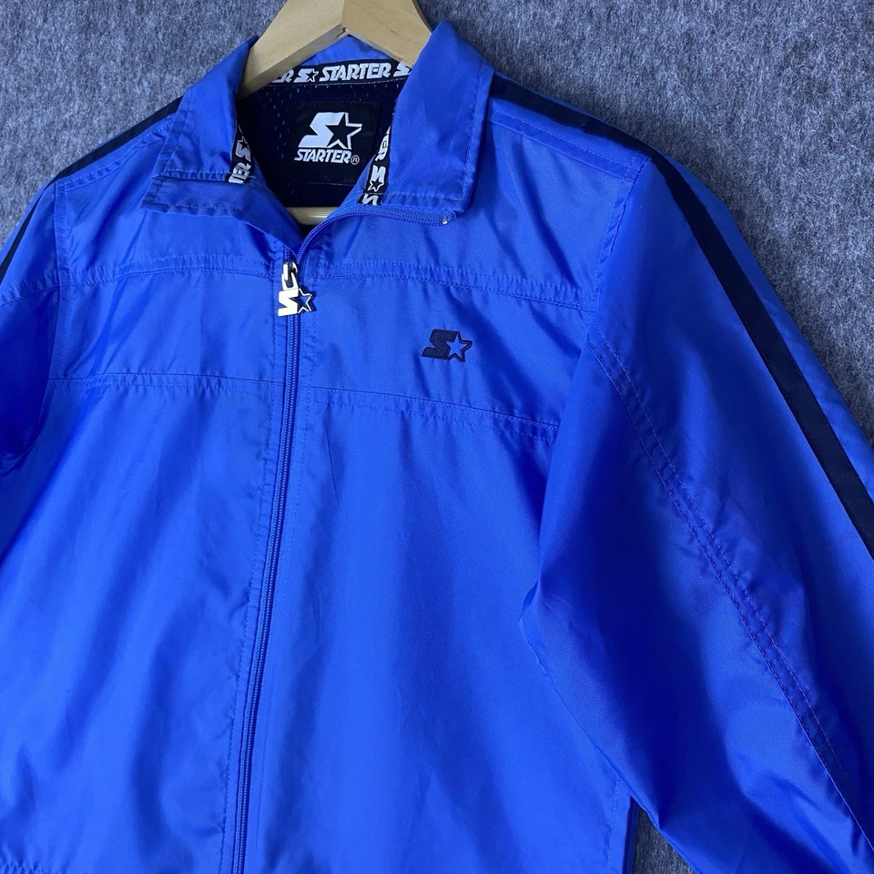 Vtg Starter Boy's Jacket Windbreaker Zip Up Light Blue Nylon Youth Size 7 - Image 2 of 4