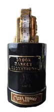 1970 EZRA BROOKS Whiskey Decanter "Stock Market Quotations" Empty Ticker Tape